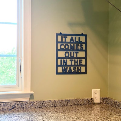 It All Comes Out in the Wash Metal Sign Clothes Laundry Metal Sign ...