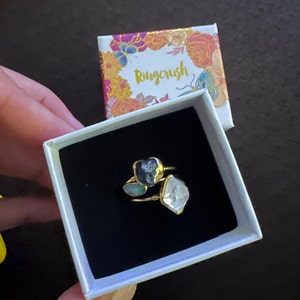 Customer photo from Mari, Raw Crystal Ring Mystery Box! 3 Ring Set