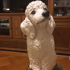 CONCRETE GOLDEN DOODLE STATUE MRMORIAL OR GRAVE MARKER