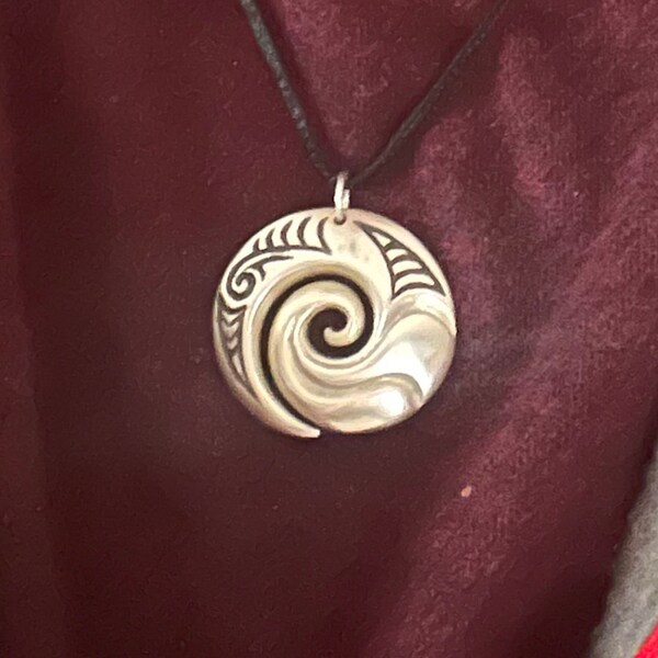 Sterling Silver Koru Wave Pendant~ Connections With the Ocean. Maori ...