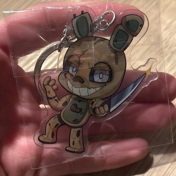 Springtrap Keychain Springtrap William Afton Five Nights at Freddy's Acrylic Keychain 2.7 ...