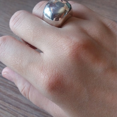 Chunky Silver Ring, Sterling Silver Large Ring, Big Ring - Etsy