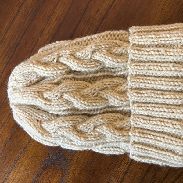 Hat KNITTING PATTERN - Cable Knit Beanie Pattern, Classic Aran Cable ...