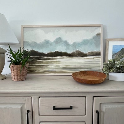 Framed Lake Landscape Art Framed Wall Art Living Room Wall Decor ...