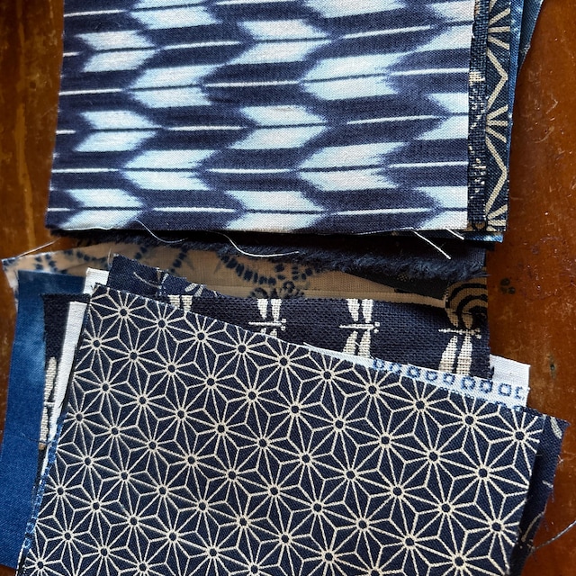 Japanese Boro Fabric Scraps - 20 Variety Indigo Cotton Pieces