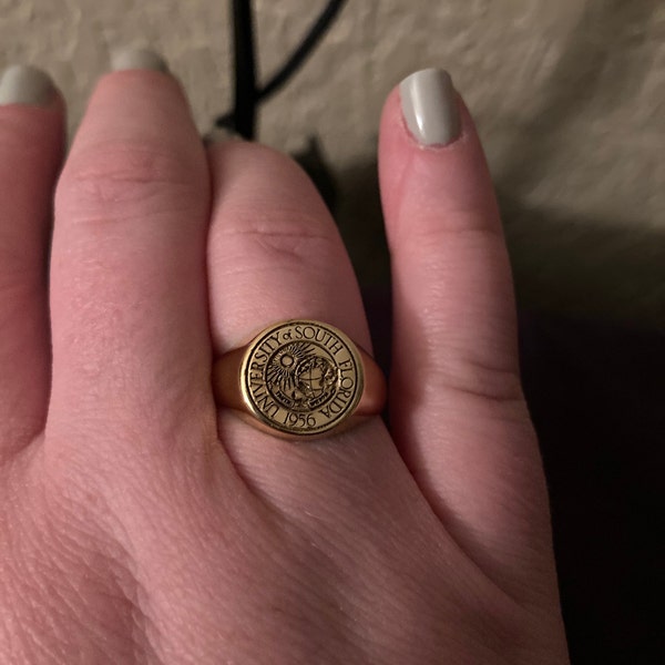 College Class Ring, Graduation Ring, Crest Ring, Coat of Arms, Gift for ...