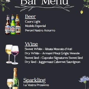 Bar menu sign photo from Rachael