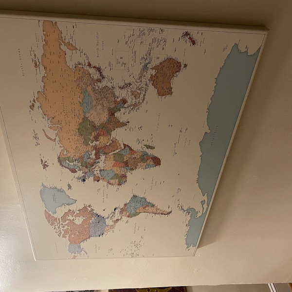 World Map Pin Board With Cities, Push Pin Canvas to Mark Where You Have ...