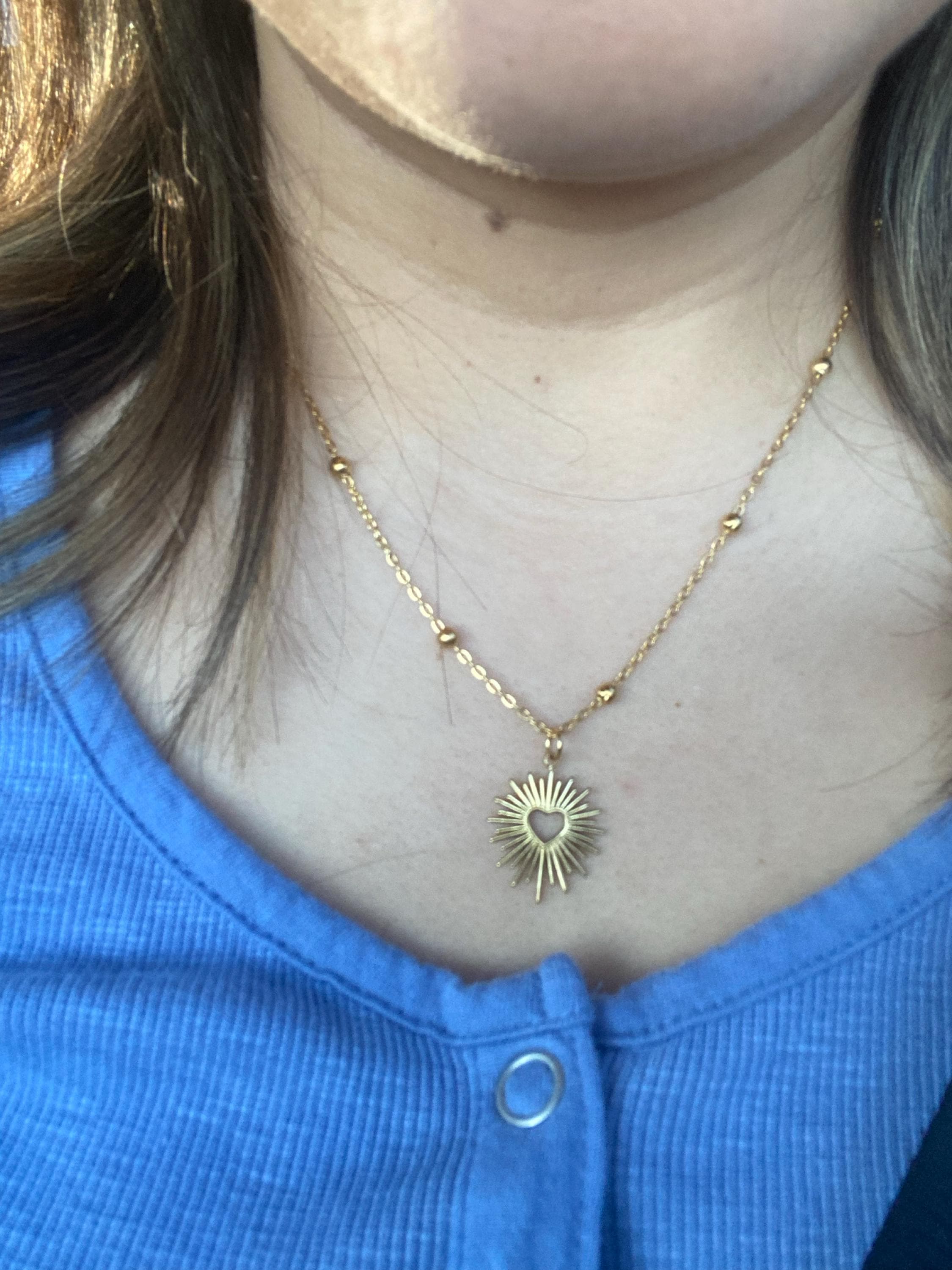 golden sacred heart necklace, ex voto necklace, sacred heart jewelry, astral heart, Virgin Mary necklace, ex voto pendant, Mother&#39;s Day gift