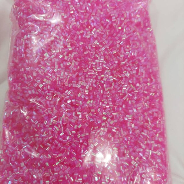 Fuchsia Pink Iridescent Crispy Bingsu Beads for Crunchy Slime, Iridescent  Straw Beads, 3D Glitter, Kawaii Slime Supply, 