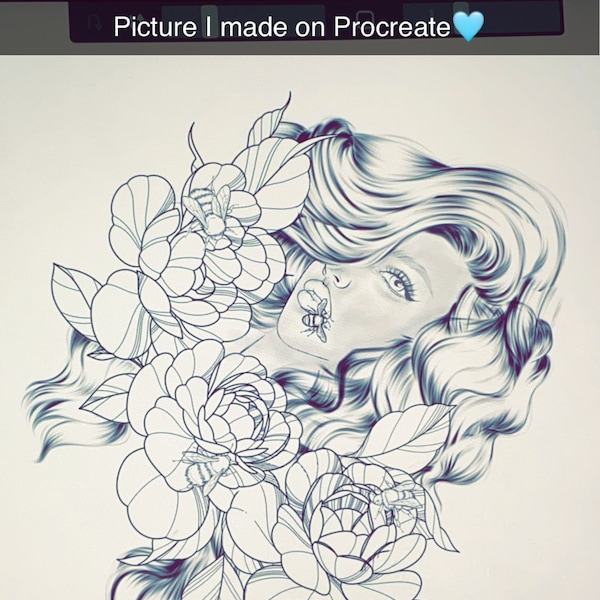 Procreate - 100 Peony Tattoo Stamps - Commercial Use, Procreate Brushes ...