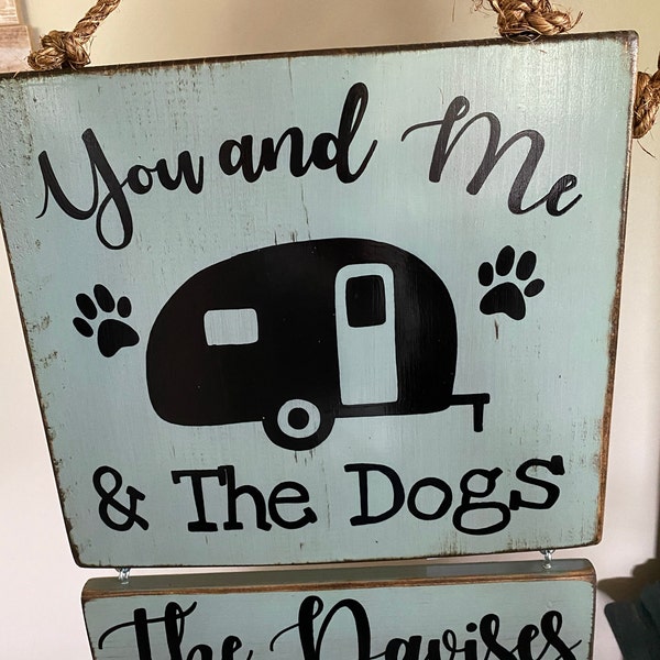 Personalized Dog Camper Sign: Solid Wood RV Decor - Etsy