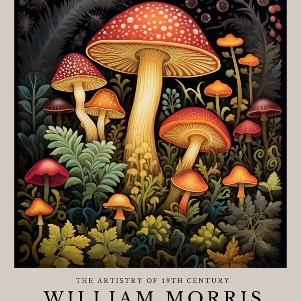 Wllam Morrs Mushroom Prnt, Wllam Morrs Exhbton Prnt, Wllam