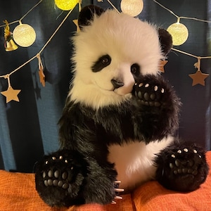 手作りパンダのぬいぐるみ：リアルなコレクター向けテディベア - Etsy 日本
