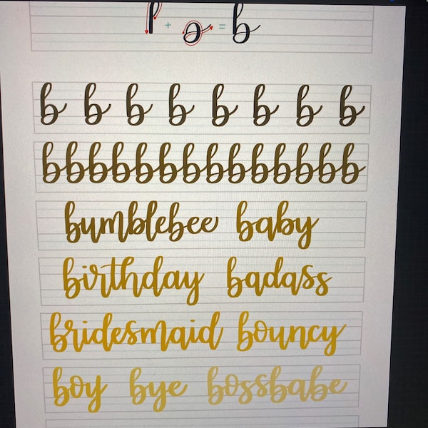 Bounce Lettering Practice Worksheets: Brush Lettering PDF - Etsy