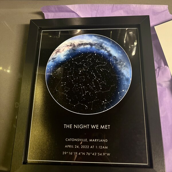 Custom Star Map, Realistic Night Sky Map, Custom Star Poster ...