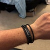 Personalized Engraved Bracelet For Men - Love Quote From Wife, Son, Dad, Gift For Him, Black Silicone & Steel