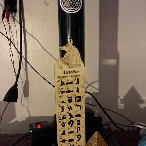 Wooden Hieroglyphic Stencil Ruler - Egyptian God Anubis - Egyptian ...