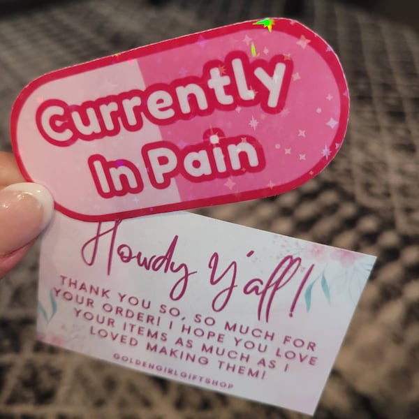 Currently in Pain Sticker | Spoonie Stickers, Chronic Pain, Back Pain ...