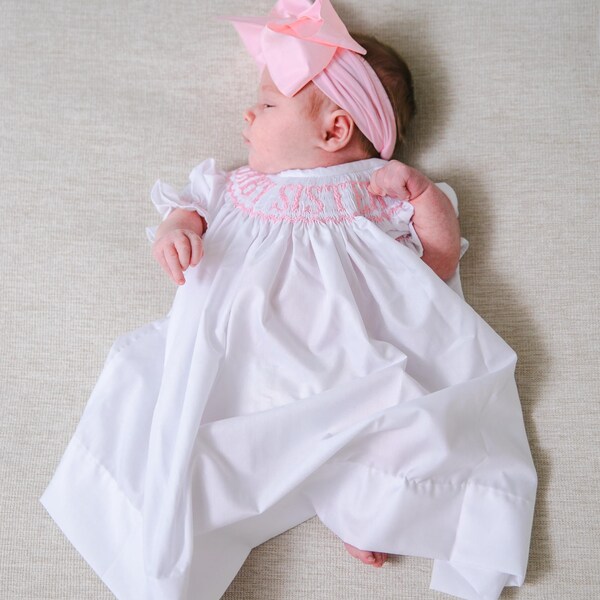Bailey Boys Baby Romper - Ivory Smocked Christening Cross main image 0