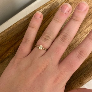 Delicate Thin Oval Engagement Promise Ring Thin Diamond Band Oval