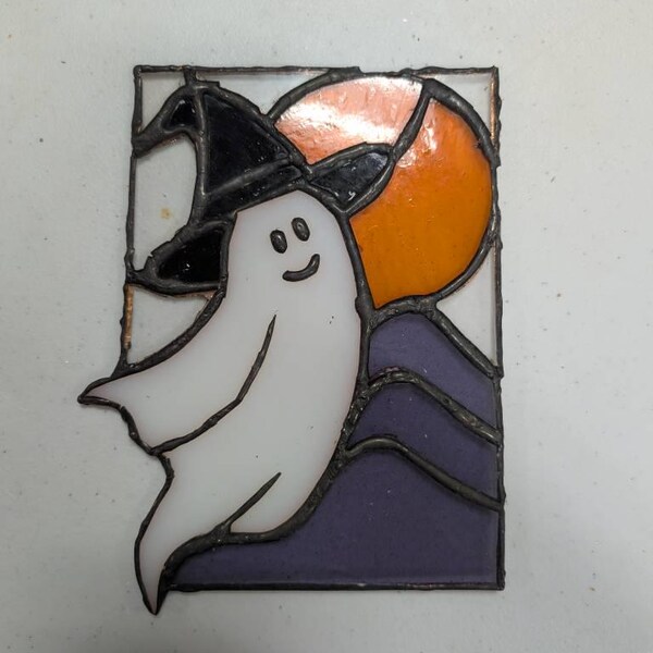 Digital Download Stained Glass Fire Ghost Pattern | Festive Suncatcher ...