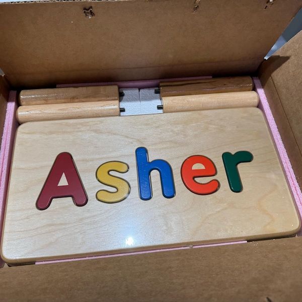 Name Puzzle Step Stool Bench - Birthday Gift - Wood - Personalized ...