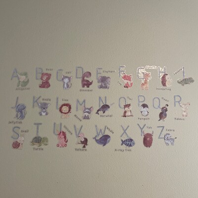 Watercolor Animal Wall Decals - Giraffe, Bear, Lion, Fox & Polka Dots, Removable Vinyl Stickers For Kids Room