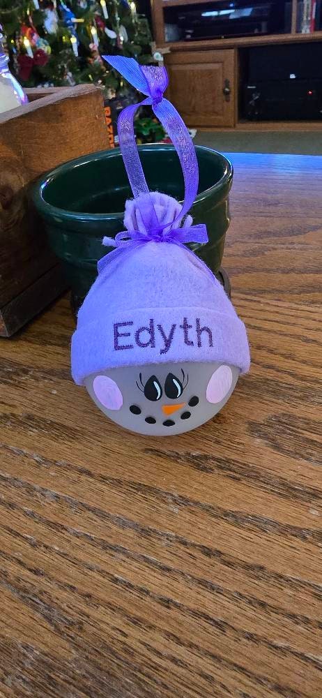 Personalized Snowman Holiday Ornaments -  Hand-painted