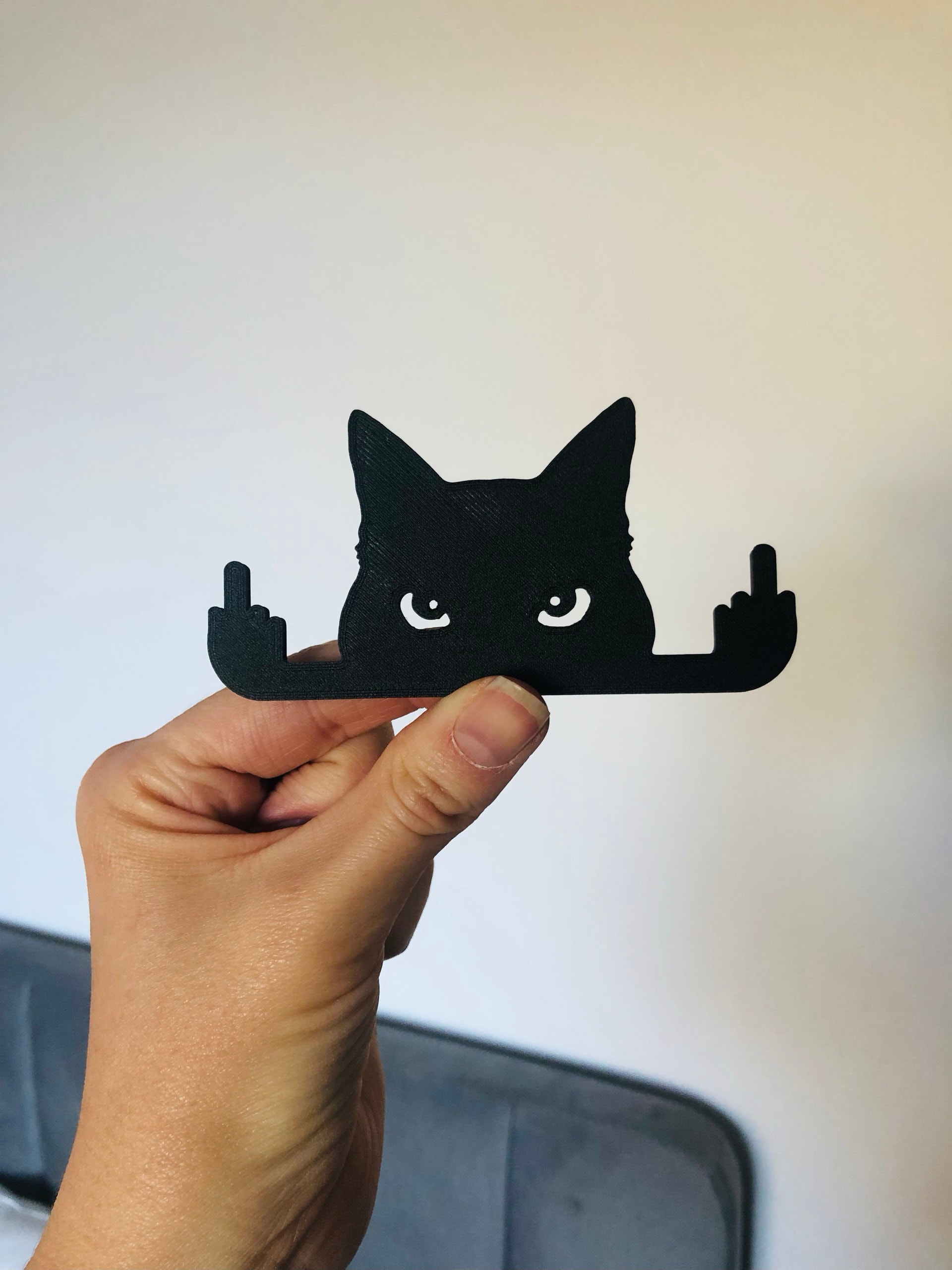Novelty Cat Ornament Or Display On Door Or Wall