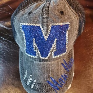 School Mascot Rhinestone Trucker Mesh Hat. Bling. Spiritwear - Etsy