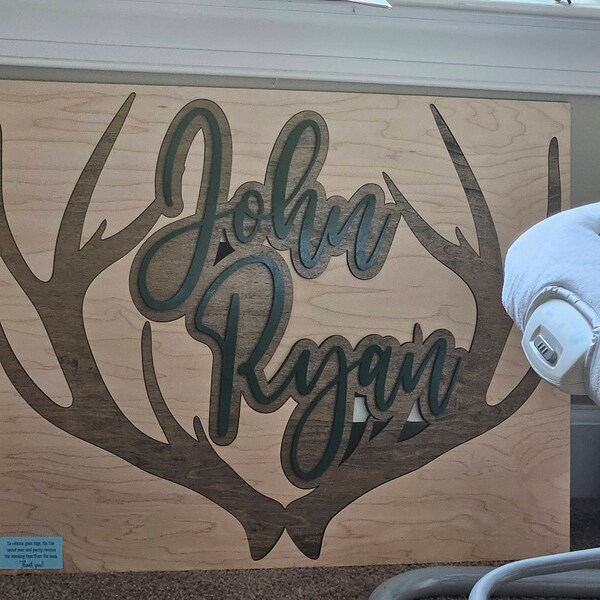 3D Personalized Deer Antler Sign | Boy's Antler Name Sign | Deer ...