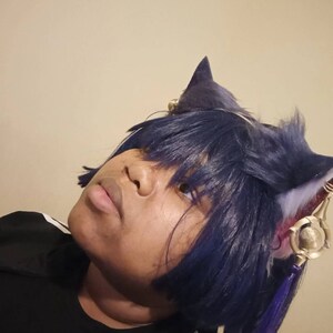 Katzenohren Set – Schwarzes Stirnband + Schleifenkette Mit Glöckchen, Für Cosplay & Karneval