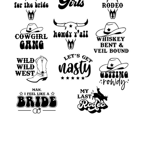 Last Rodeo Bachelorette SVG & PNG Bundle, Last Hoe Down Cowgirl Western ...