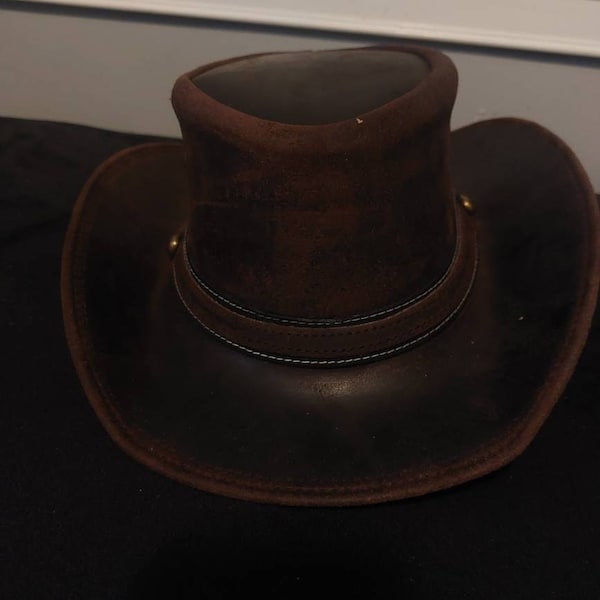 Chapeaux Western Oztrala Chapeau En Cuir Huilé Australien Outback
