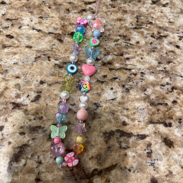 2 Pack Phone Charms, Cute Aesthetic Beaded PhoneCharm