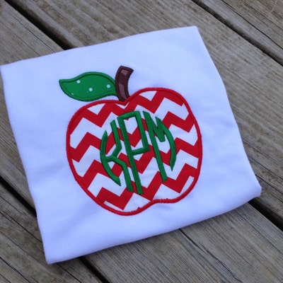 Instant Download Back to School Apple Applique Machine Embroidery ...