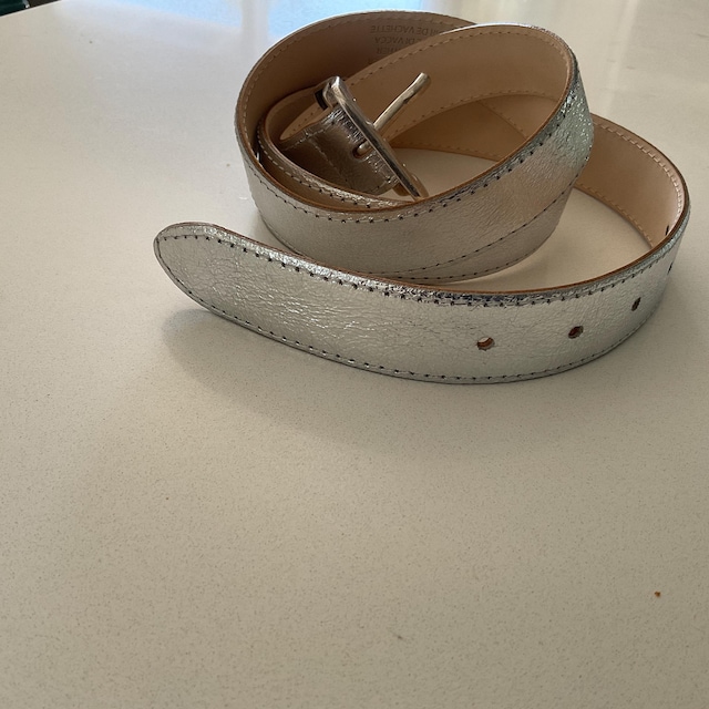 Silver on Silver size M/L wide disc detailed belt silver buckle Silver Ladies Belt Metallic Leather Belt Width 3cm - Etsy main image 3