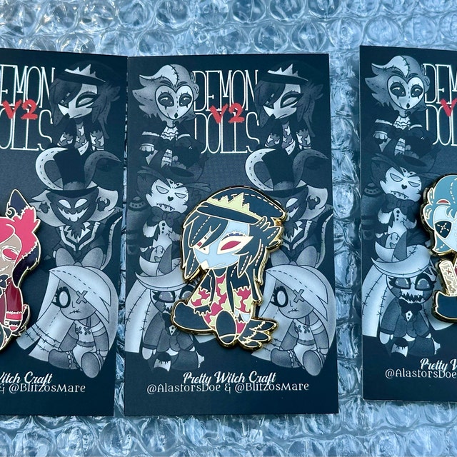 LAST CHANCE Helluva Boss Demon Doll Plushie Enamel Pins V2 LAST CHANCE Helluva Boss Demon Doll Plushie Enamel Pins V2