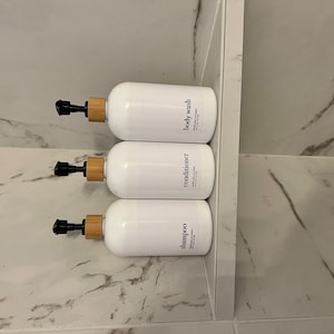 Minimal Home Decor, Bathroom Organization and Storage, Shower Container,  Minimalist Shampoo and Conditioner Bottles 