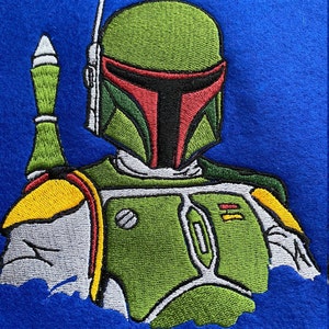 スターウォーズ ボバ・フェットの機械刺繍デザイン。複数の