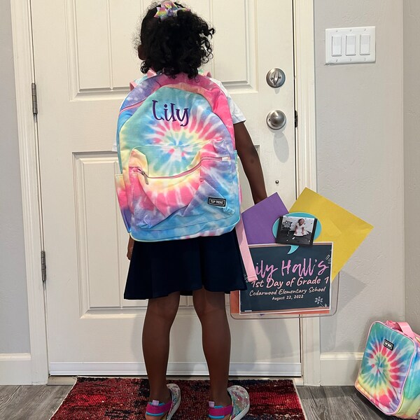 Personalized Tie Dye Backpack Lunchbox Set, Monogram Tie Dye Backpack ...