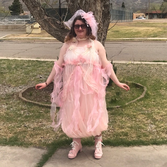 pink jellyfish dress Jellyfish Pink Dress/Trailing Tendrils/Halloween Skirt Handmade Custom Personalize