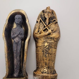Oddities Mummy in Coffin Egyptian Sarcophagus with Mummy King Tut 