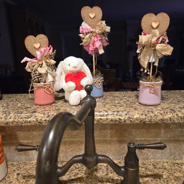 Rustic Small Wood Block Angel With Heart Wings; Stamped Love, Peace ...