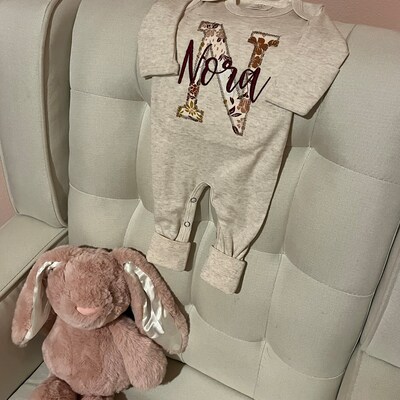 Beautiful Printed Romper In Blended Stuff With Cap For Baby Girls