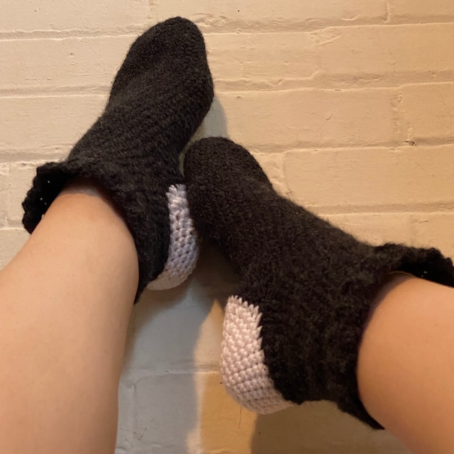 A customer's finished Beginner Felici Socks Crochet Pattern