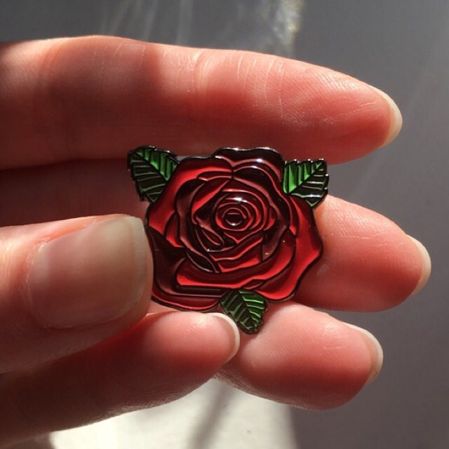 Red Rose Enamel Pin Traditional Red Rose Flower enamel pin | Etsy