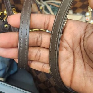 Dark Brown Leather Adjustable Crossbody Strap – for LV Pochette