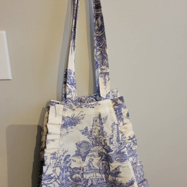 Triangular Frill Tote Pdf Sewing Pattern Canvas Tote Pattern